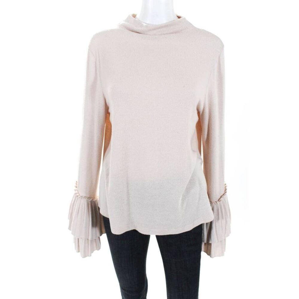 B Collection By Bobeau Womens Linda Pleated Cuff  Top Peach Sz. Medium 11586920